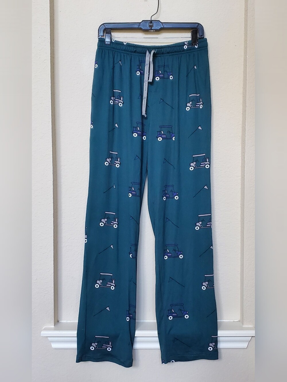 PGA Tour Teal Golf Cart Print Sleep Pants. Size Medium